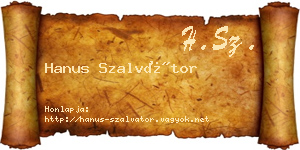 Hanus Szalvátor névjegykártya